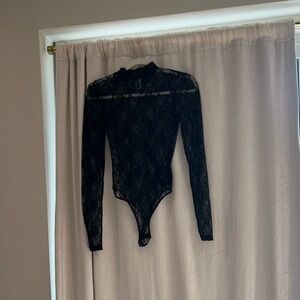 H&M Black Sheer Lace Bodysuit